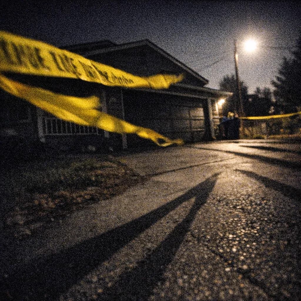 Politiets afspærring ved Cedar Street