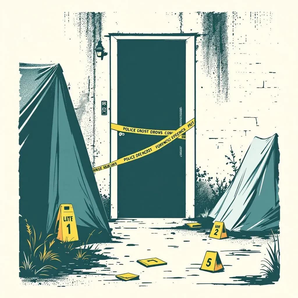 Gerningssted — linocut illustration